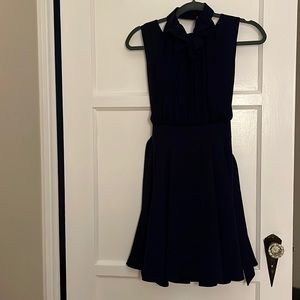 Navy blue ruffle dress